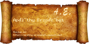 Apáthy Erzsébet névjegykártya